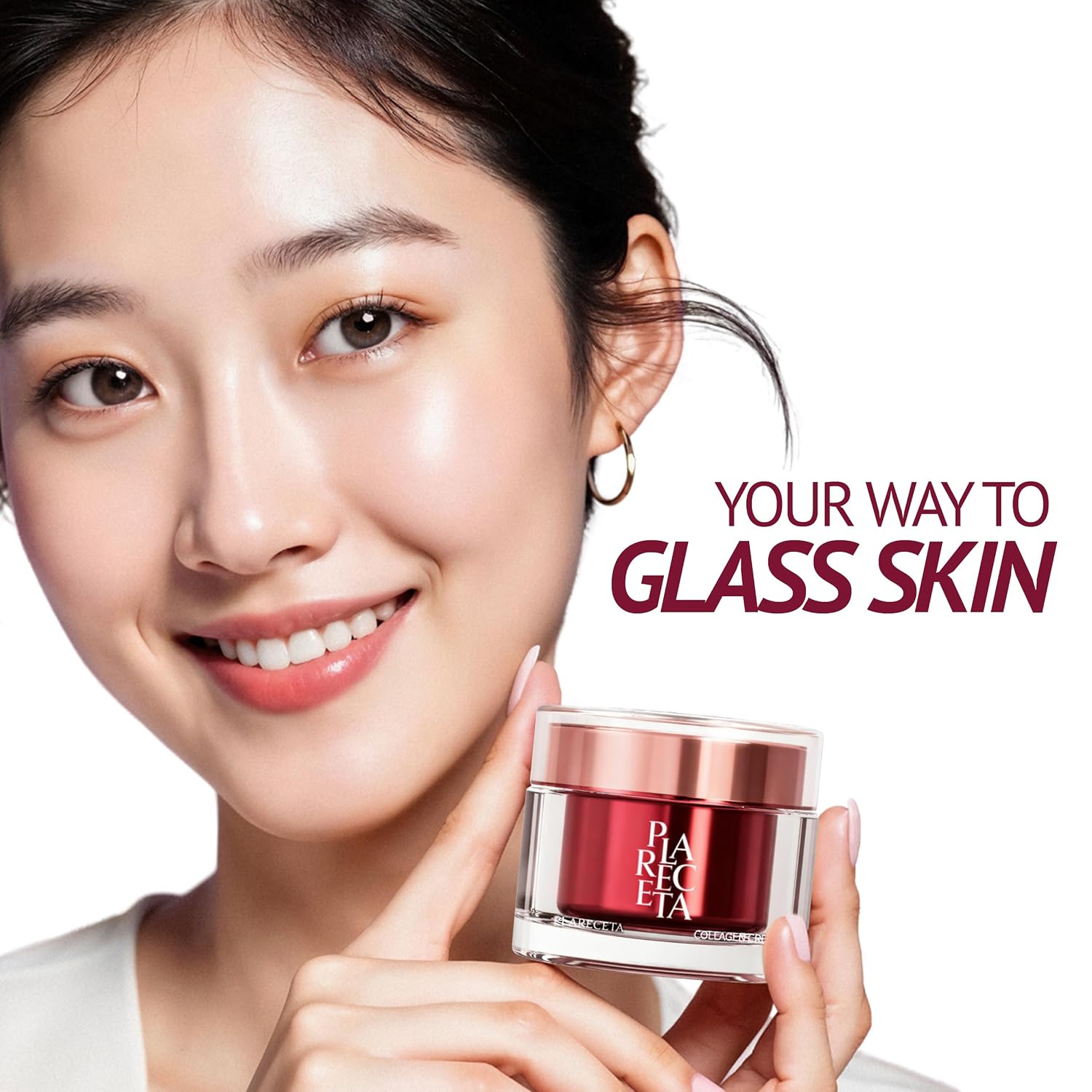 The Collagen Cream held in the hand.